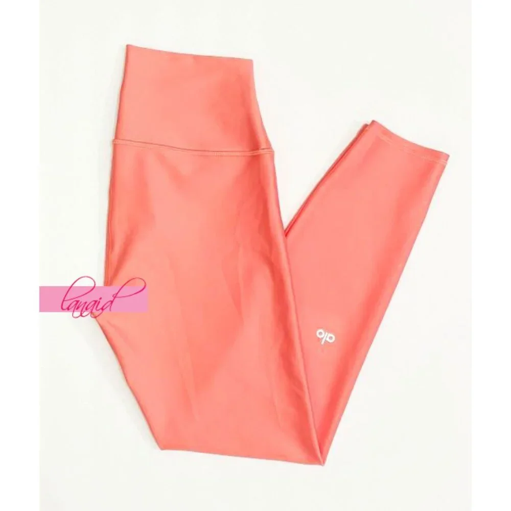 Alo 7/8 High-Waist Airlift Leggings Strawberry Lemonade Hi-Rise Tights Skinny S